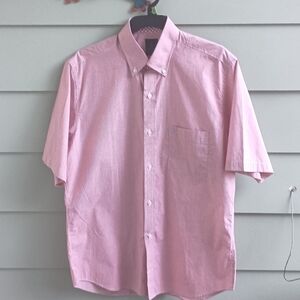 Tailorbyrd Mens DK Orange /White Gingham Dress Casual Button Down Shirt Sz M NWT